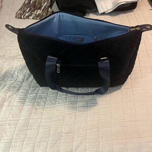 Summer & Rose Black Quilted Tote with Blue Accents